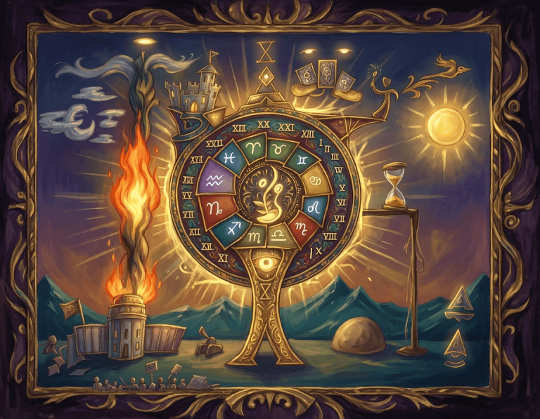 Wheel of Fortune Tarot Archetype Art