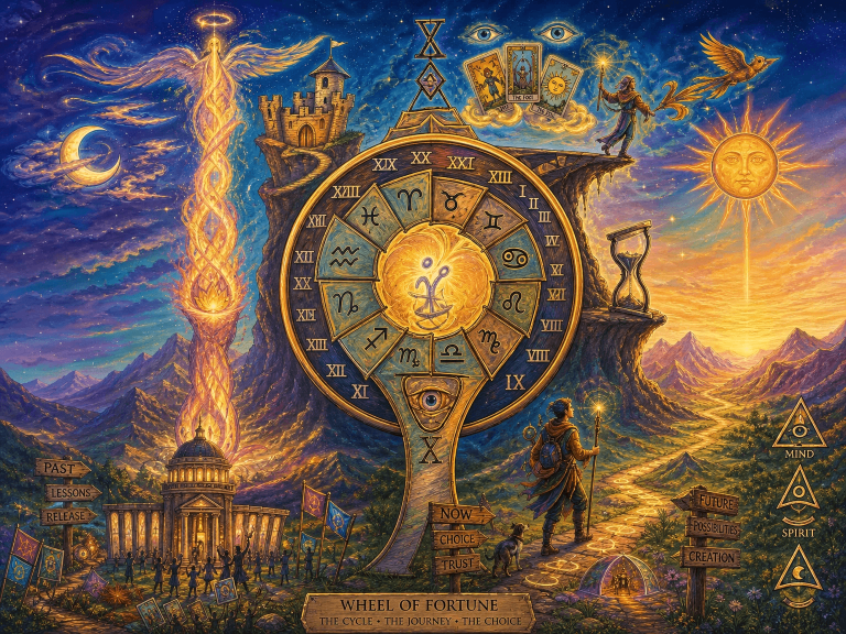 Wheel of Fortune Tarot Archetype Art