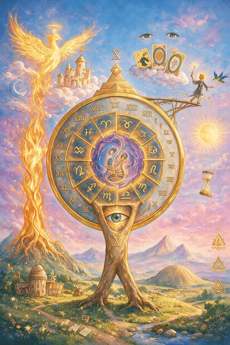 Wheel of Fortune Tarot Archetype Art