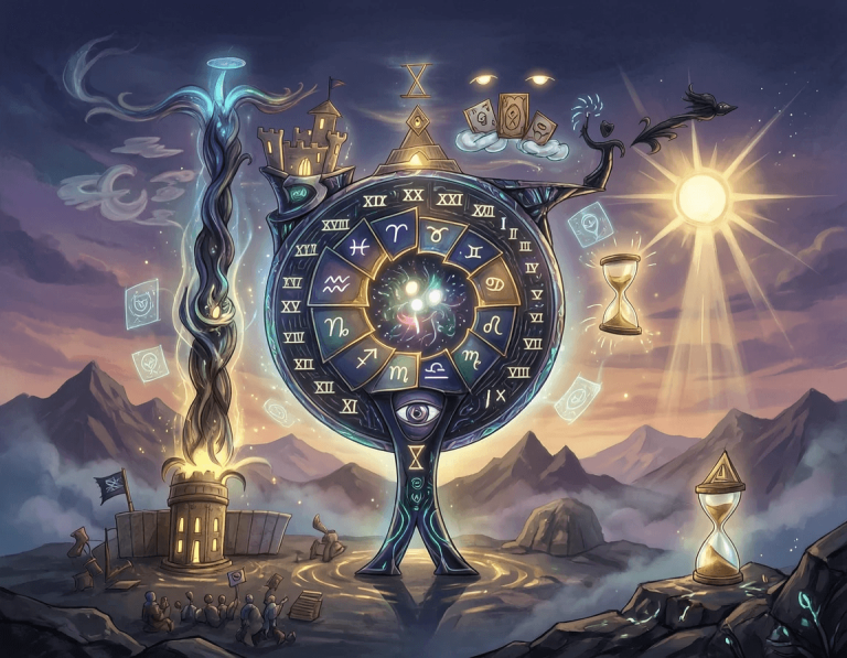 Wheel of Fortune Tarot Archetype Art