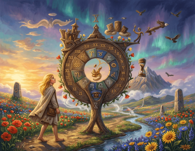 Wheel of Fortune Tarot Archetype Art